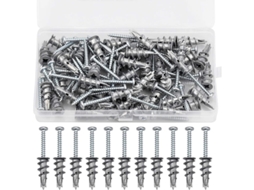 Conjunto De Parafusos De Expansão Em Liga De Zinco, 100 Peças 50 Parafusos E 50 Pinos - Auto-perfurante De Metal
