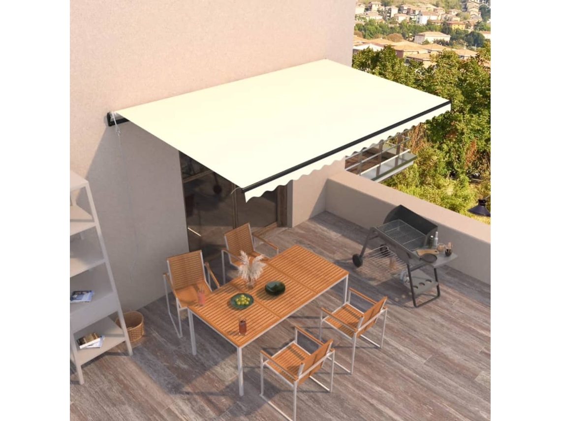 Vidaxl Toldo Retrátil Automático 500x350 Cm Cor Creme