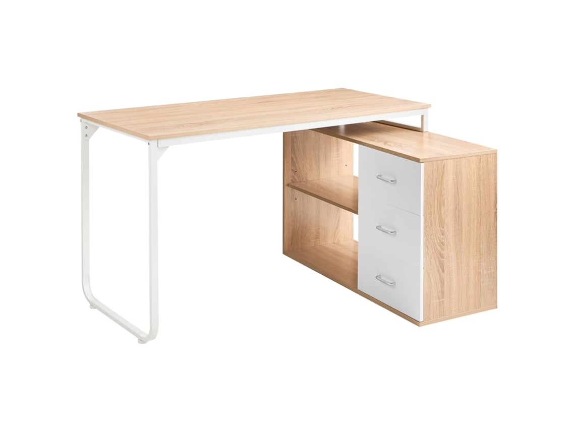 Escritorio Esquinero Beliani Sogne De Tablero De Partículas Marrón 140x100x75