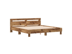 Conjunto 1 Cama Moderna Vidaxl Castanho Derivados De Madeira (203 X 185 X 70 Cm)