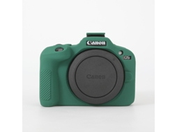 Capa para Canon Eos R100 Acessórios de Câmera em Silicone Textura de Lichia CUICH (verde)