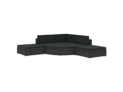 Garden Lounge Set, Garden Lounge Sets Vidaxl Preto Rattan / Vime (n/a)