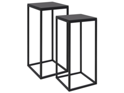 Side Table, Side Tables Vidaxl Preto Aço