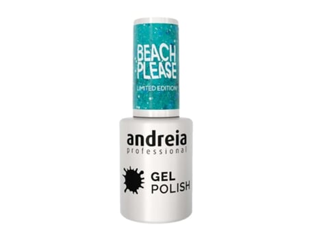 Andreia Verniz De Unhas De Gel Beach, Please! Bp3 Azul Aquático Translucido Com Glitter Holográfico 10ml Andreia Professional