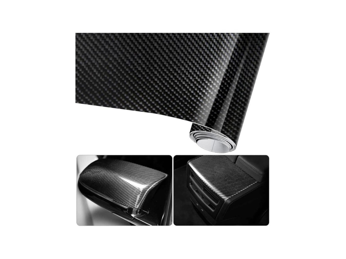 Película Adesiva 6d À Prova Dágua para Carro Pvc, 30x250 Cm para Motocicletas e Automóveis HENTEN HOME Preto