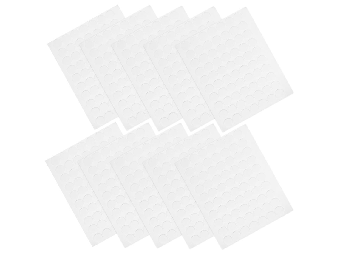 20 Folhas de Adesivos Redondos, Transparentes e Dupla Face, em Formato Bolinhas, para Decoração Festas Escritó