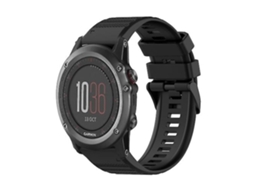 Lurelia Garmin Fenix 3 Pulseira De Relógio Silicone Texturizada Horizontal 26mm Com Ferramenta Remoção Preta
