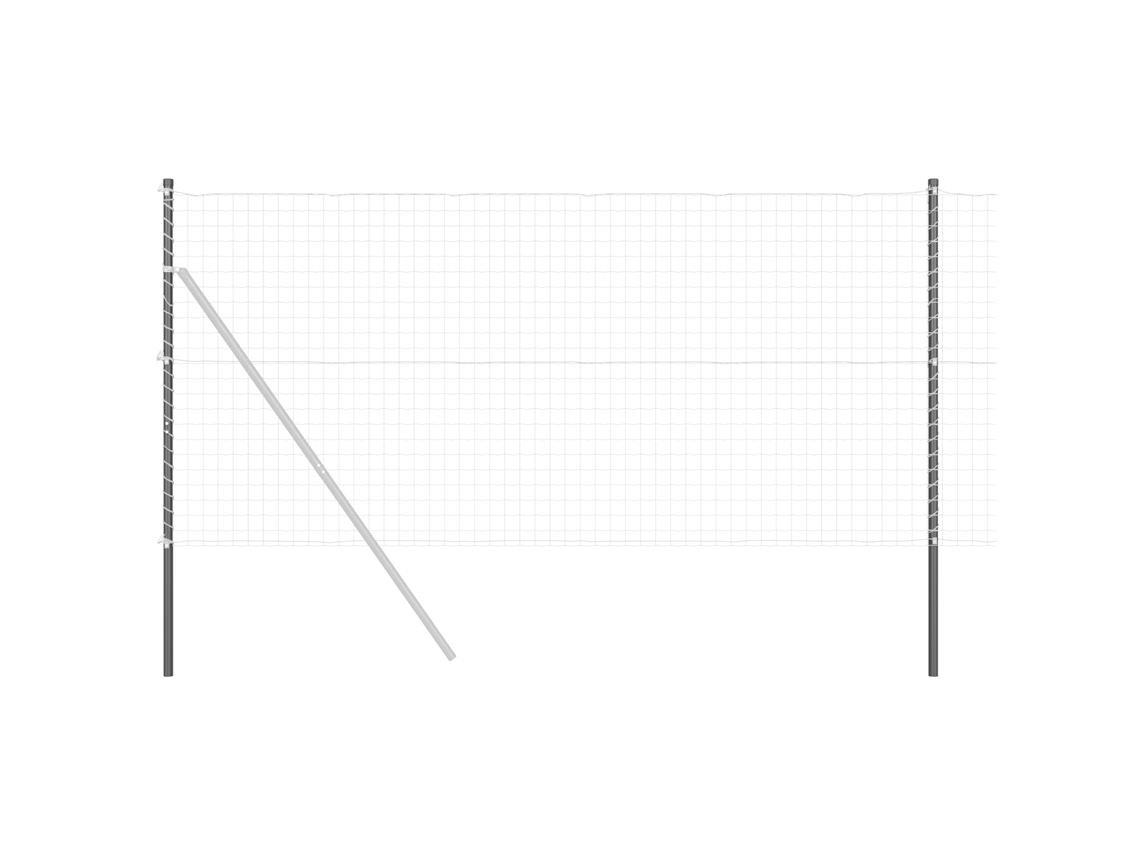 Conjunto 2 Poste De Cerca Vidaxl Cinzento Aço (130 Cm)