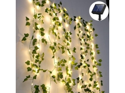 Guirlande De Led Com Folhas De Hera Artificial,2m,20 Luminárias,decoração Para Jardim,varanda,casamento E Festas Btforus