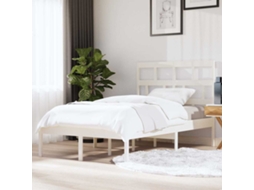 Vidaxl Estrutura De Cama 120x200 Cm Pinho Maciço Branco