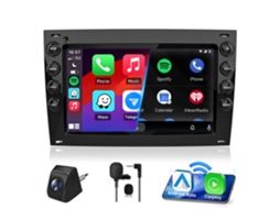 Rádio Automotivo Para Renault Megane Ii 2002-2009 +camera +micrófono| Android 15 | 4-core | 2gb+64gb | Carplay Sem Fio | Swc