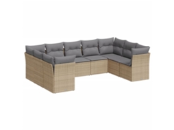 Garden Sofa Set, Garden Sofa Sets Vidaxl Bege Rattan / Vime (n/a)