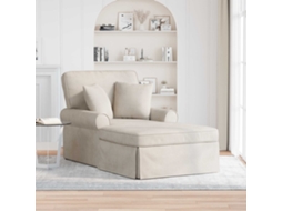 Vidaxl Chaise Lounge Com Saia Com Almofada Creme 157 X 91 X 91 Cm Ares