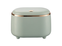 Mini Lixo com Tampa a Prensa de Plástico Oval para Mesa Cozinha Quarto Banheiro Verde Claro