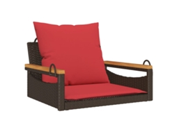 Maison Exclusive - Banco Baloiço Com Almofadões 63x62x40 Cm Vime Pe Castanho