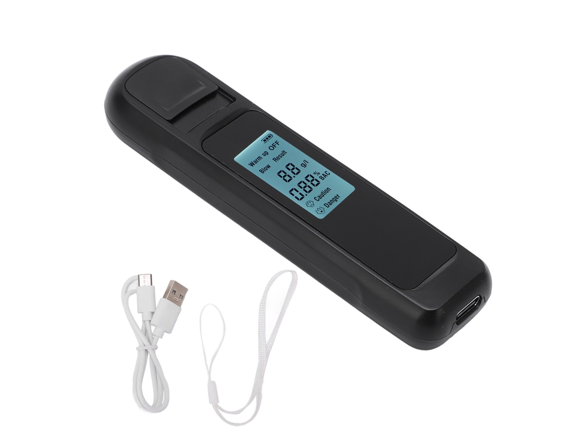 Bafômetro Digital S/MARCA com LED, sensor semiconductor, portátil e preciso