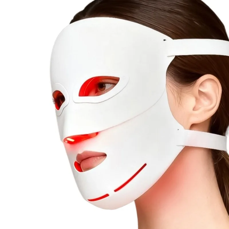 Máscara facial de silicone com LED (branca) - Acessórios para cuidados faciais