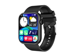 Qx7 Relógio Inteligente Temperatura Corporal Frequência Cardíaca Monitoramento de Oxigênio no Sangue Assistente de Voz Preto GODTVAGT