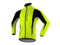 Chaqueta De Ciclismo Hombre Abrigada Impermeable Invierno Hardshell Antiviento Talla Larga Verde L