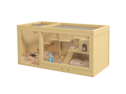 Gaiola para Pequenos Animais Gaiola para Roer, Madeira de Abeto, Incluindo Acessórios e Bebedouro de 100 X 50 X 50 Cm, Natural Ge