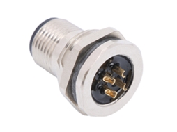 Conector De Painel Embutido À Protrusão Traseira Com 4 Pinos, Impermeável M12fp4 Para Suprimentos Elétricos