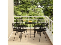 Garden Dining Set, Garden Dining Sets Vidaxl Preto Rattan / Vime (n/a)