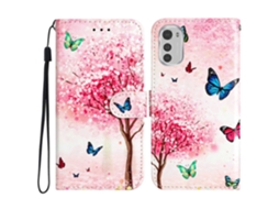 Capa Carteira Para Celular Motorola Moto E32 4g Em Couro Pu, Modelo Flip, Com Estampa.