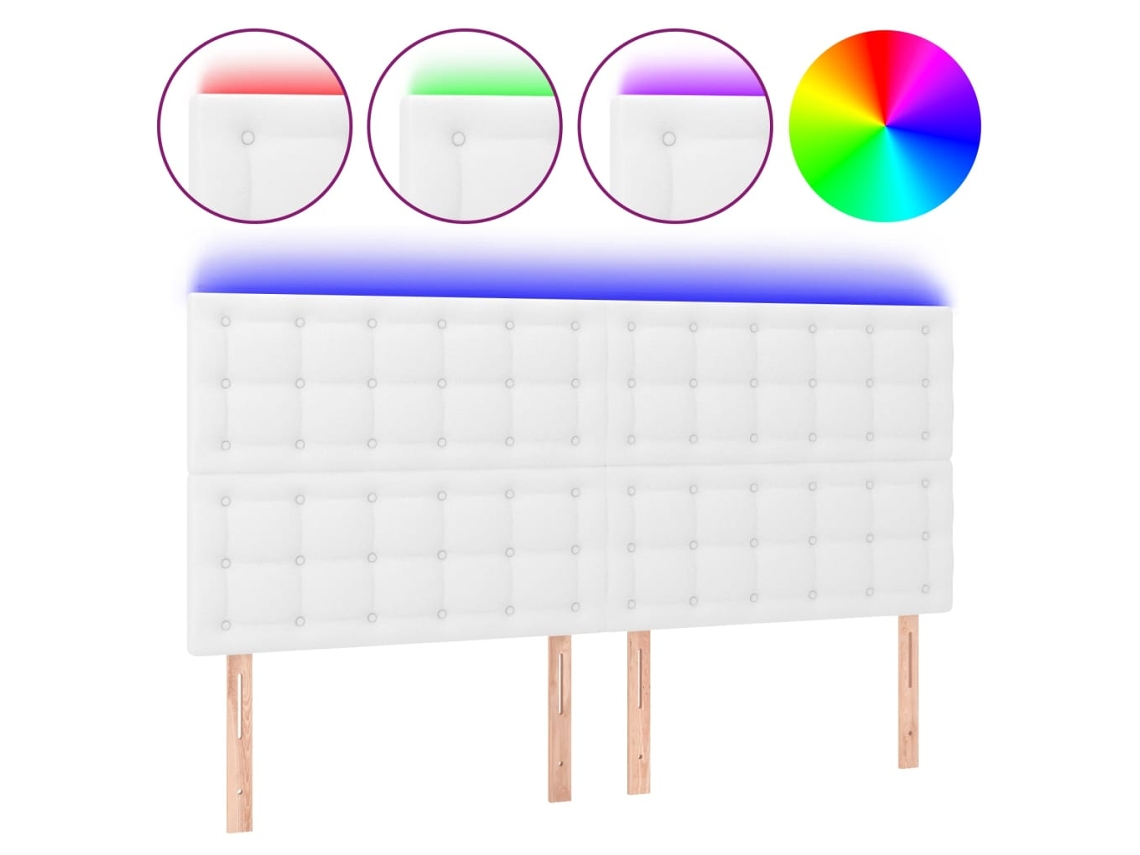 Led Headboard, Led Headboards Vidaxl Branco Couro Artificial (160 X 5 X 118/128 Cm)