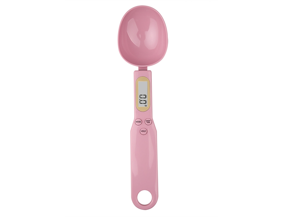 Colher de Cozinha Digital MDUG com Balança LCD 500g/0,1g, Cor Rosa