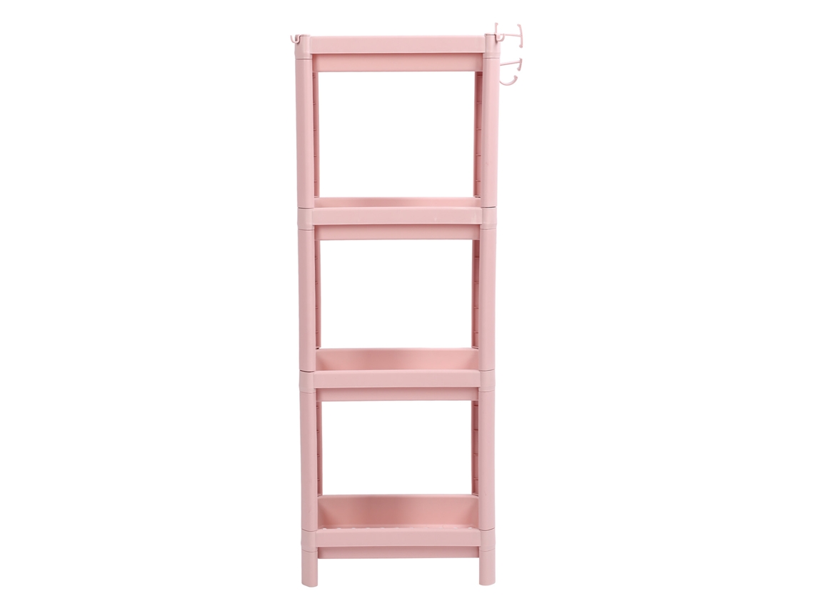 Prateleira de Banheiro de Chão Multicamadas Rosa 4 Níveis Estável Durável Organizador de Cantos S/MARCA