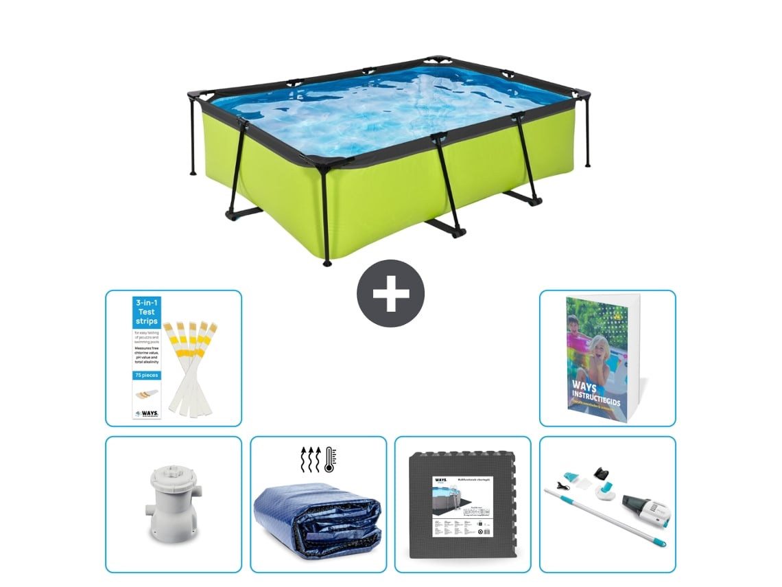 Piscina Exit Retangular 220x150x65 Cm 5 peças S315 EXIT TOYS