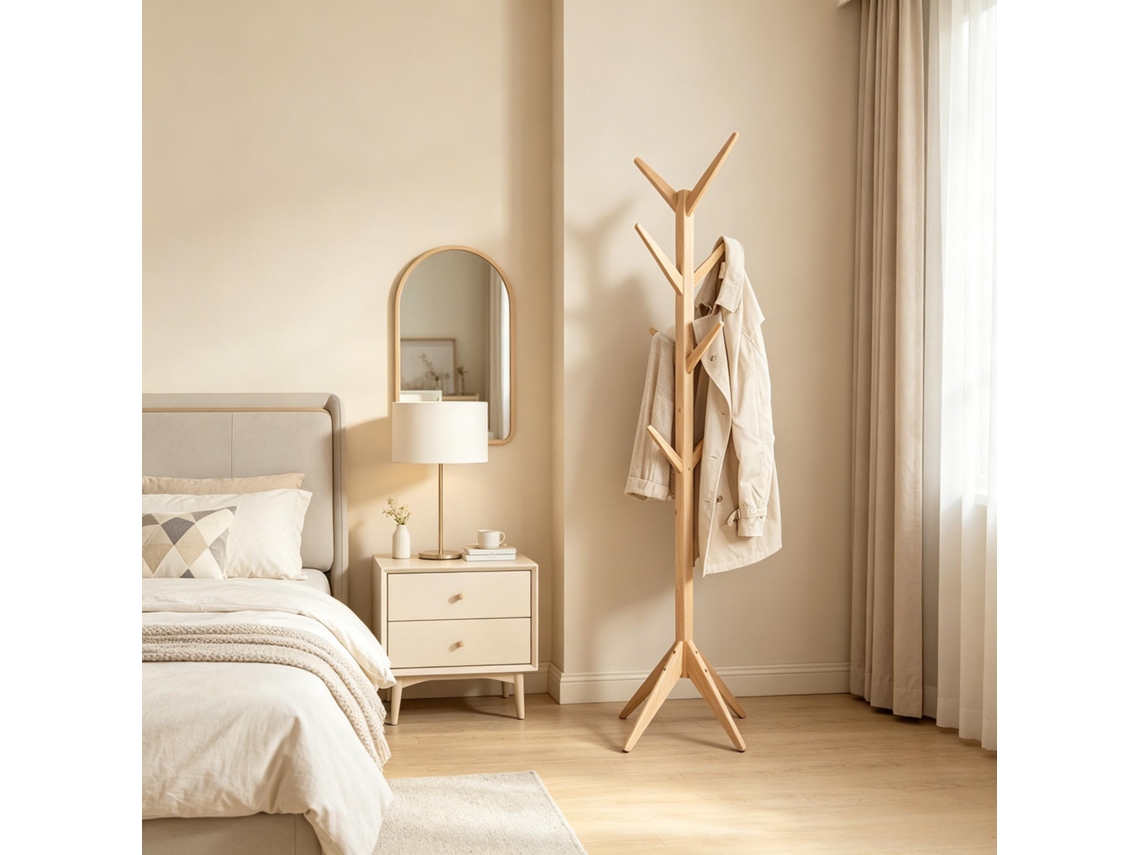 Moderner Holz-mantelhalter Für Wohnzimmer