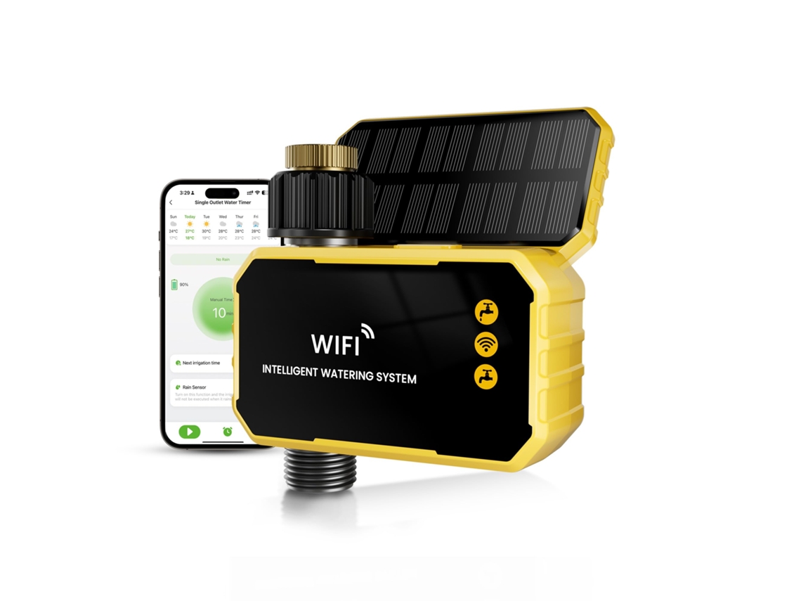 Controlador De Irrigação Solar Wifientrada De Latão Com Controle Remoto Por Voz Alexa/google App Zeuxo