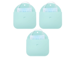 Eyf 3pcs Bolsa de Armazenamento para Máscaras Silicone Reutilizável Portátil Anti poeira Verde