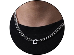 2026 cadena de Eslabón Cubano Con Letra Inicial A z para Niños Hombres Mujeres Acero Inoxidable 6.5mm 18+2 Pulgadas Regalo de Joyería