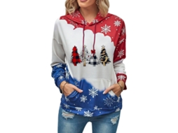 Blusa Feminina Laxiscreed De Algodão Com Decote Redondo, Mangas Longas, Ideal Para Escritório, Azul, Tamanho L