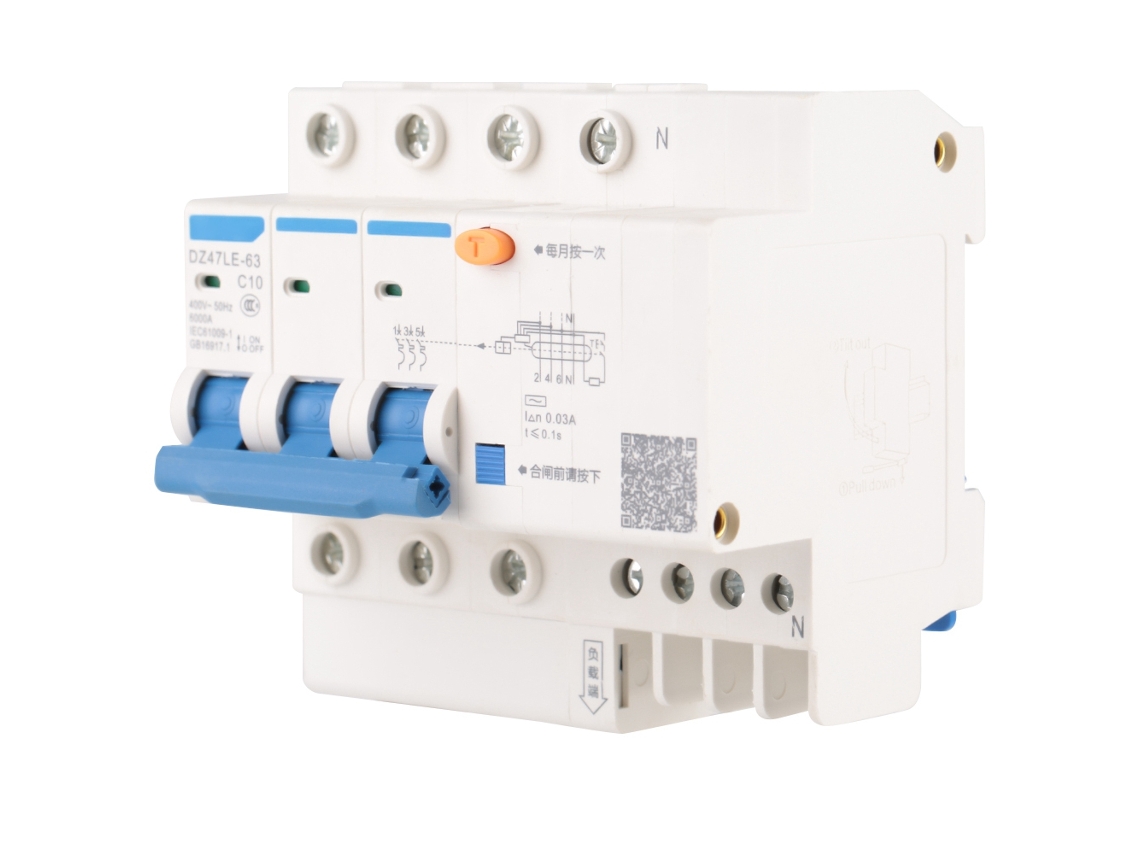 Laxiscreed Disjuntor Residual 63a 3p+n Dz47le 10a Para Proteção Contra Sobrecarga E Fugas