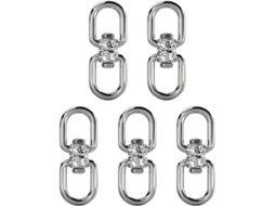 Zwenkhaken 5 Unidades - Olhos Duplos - Aço Inoxidável 304 - Giratório - Carga De Trabalho 95 Kg - Para Manta De Peso/hangplantas - Ganchos