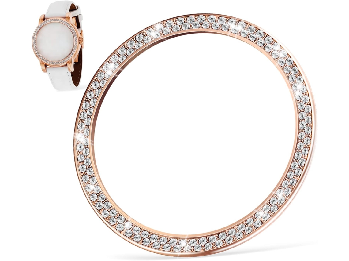 Capa Protetora De Tela Para Smartwatch Com Strass, 41 Mm, Ouro Rosa,