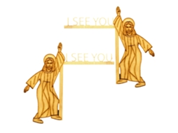Sinal Cantoneira Porta Jesus Eu Te Vejo 2 Peças
