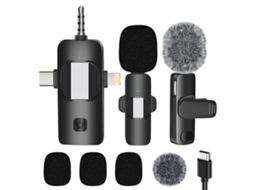 Microfone De Lapela Para Criadores De Vídeo, Transmissão Sem Fio Profissional De 2,4 Ghz Com Redução De Ruído