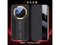 Capa Flip Magnética (huawei Mate80rs Master Black) - Textura Em Relevo Aerodinâmica