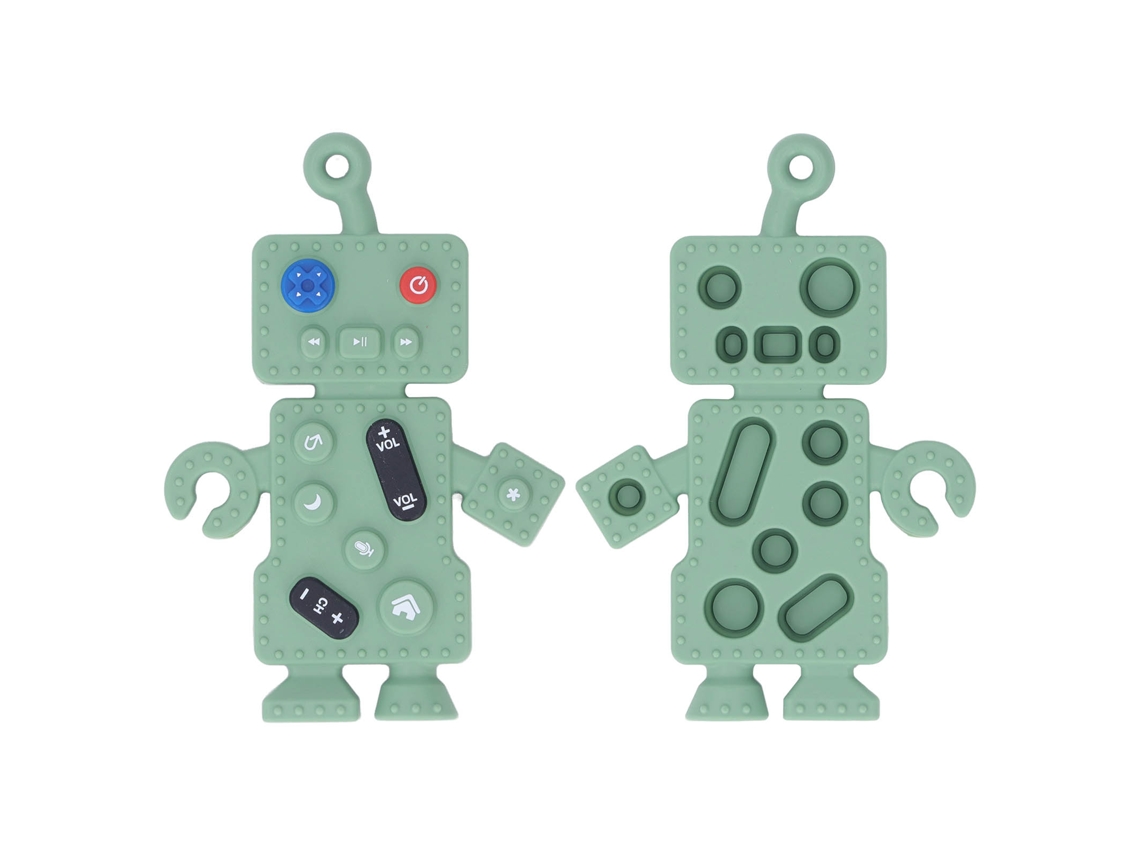 Mali brinquedo de Mordida para Bebê em Forma de Controle Remoto de Robô Silicone Verde