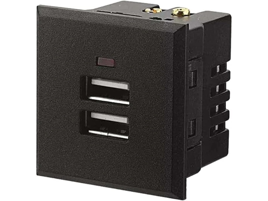 Tomada De Parede Com Duas Portas Usb 5v 2.1a Para Carregamento