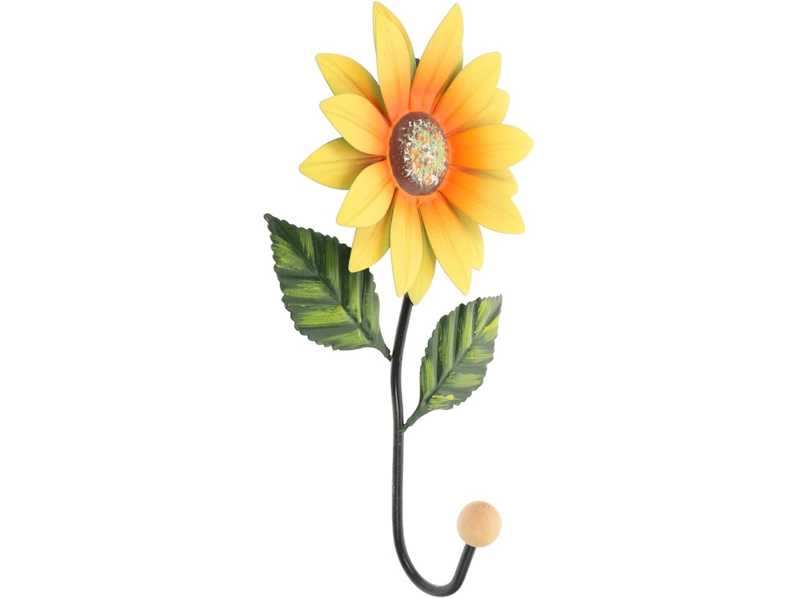 Luminária De Parede Em Ferro Amarelo Formato Flor Para Decoração Casa