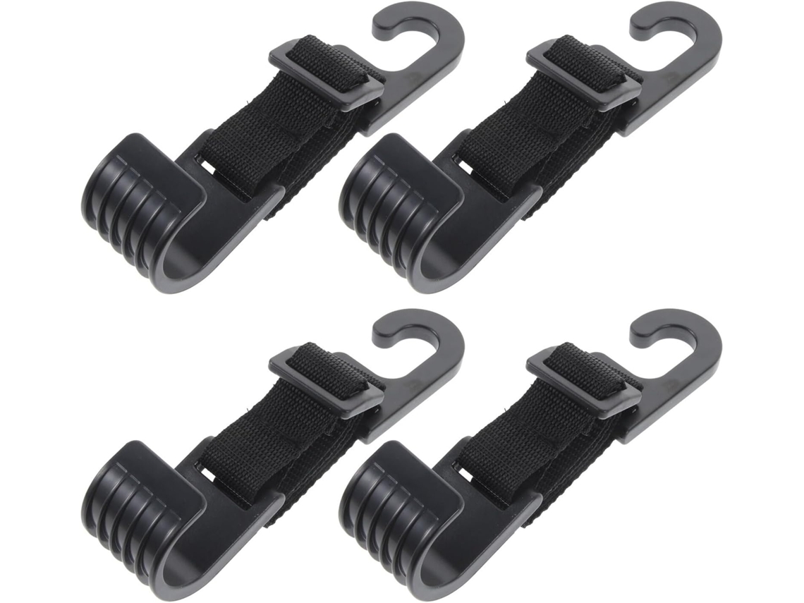 Ganchos Multifuncionais E Ajustáveis Para Assento De Carro, Feitos De Plástico Resistente.