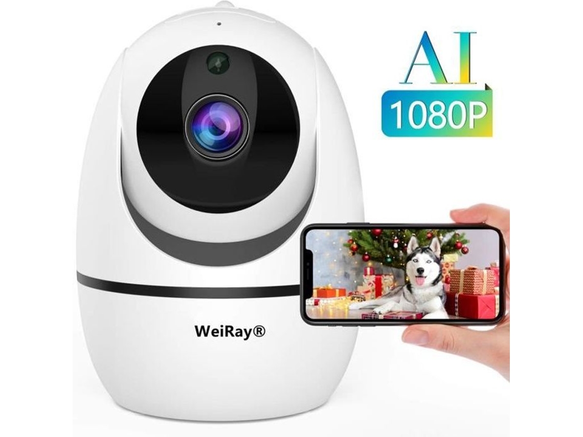 Câmera de vigilância WiFi, WEIRAY 1080P Video Baby Monitor Câmera IP WiFi interna com detecção de movimento, áudio bidirecional S/MARCA