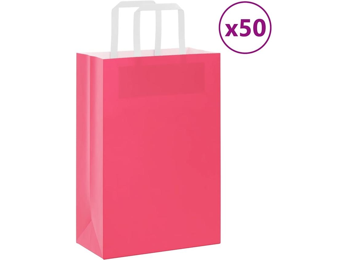 Paper Bag, Paper Bags Vidaxl Cor-de-rosa Papel (21 X 11 X 31 Cm)