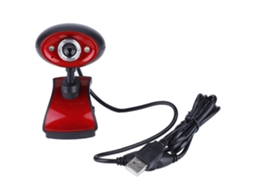Câmera Web Usb Hd Ajustável Com Visão Noturna Led E Microfone Para Pc E Notebook