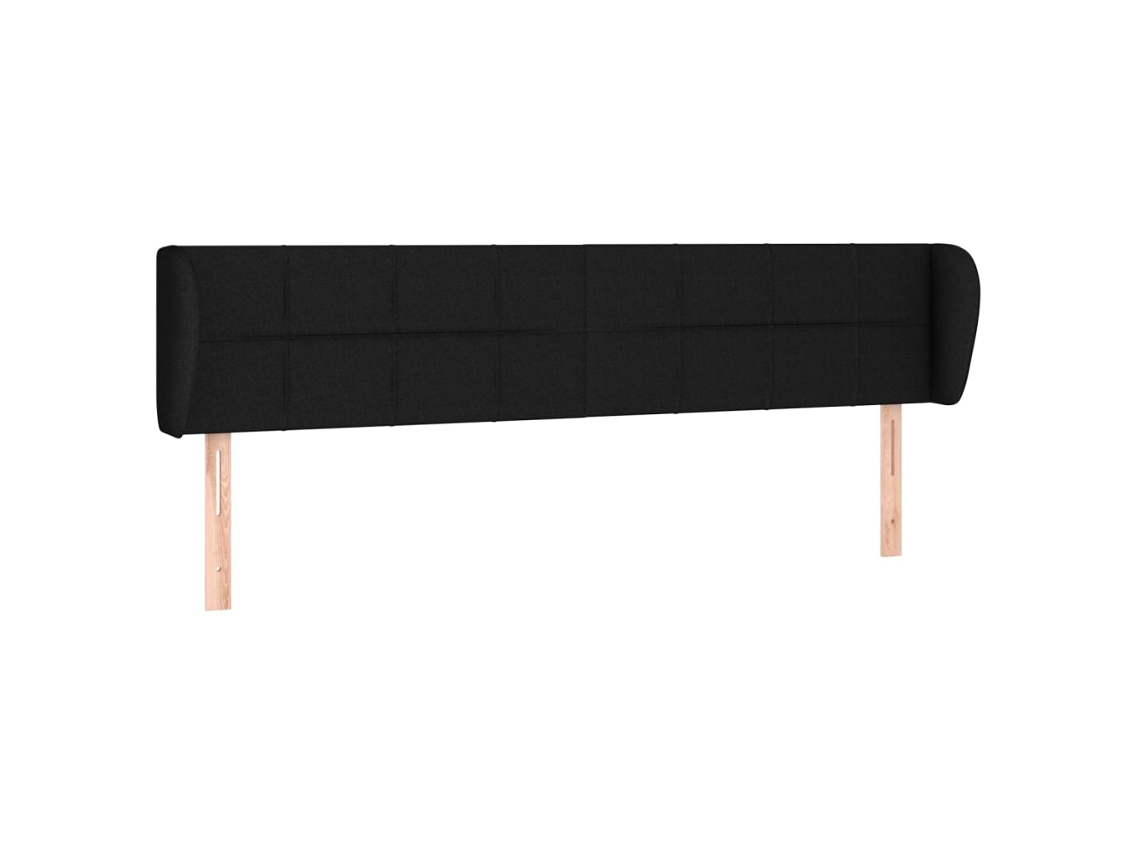 Cabeceira de Cama com Abas Tecido Preto MAISON EXCLUSIVE (163x23x78 cm)